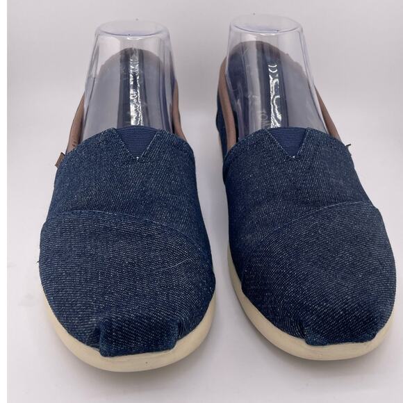 Toms Men Blue Jean Slip On with Vegan Leather Trim Size 8M - Picture 4 of 7